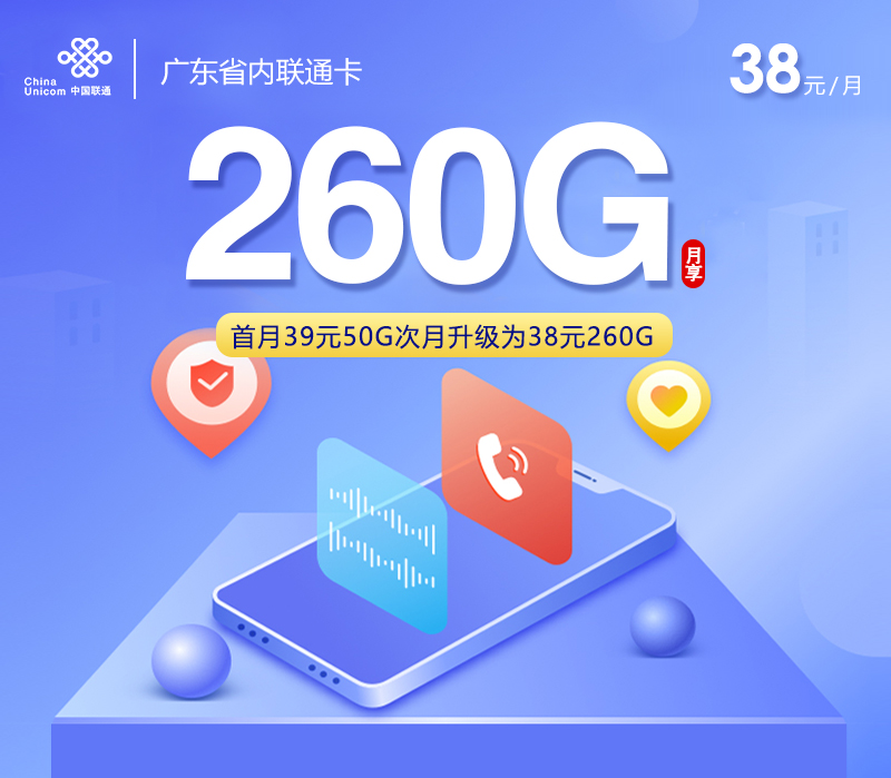  172号卡分销系统-广东省内联通卡新【38元260G】-172号卡推荐码77777777